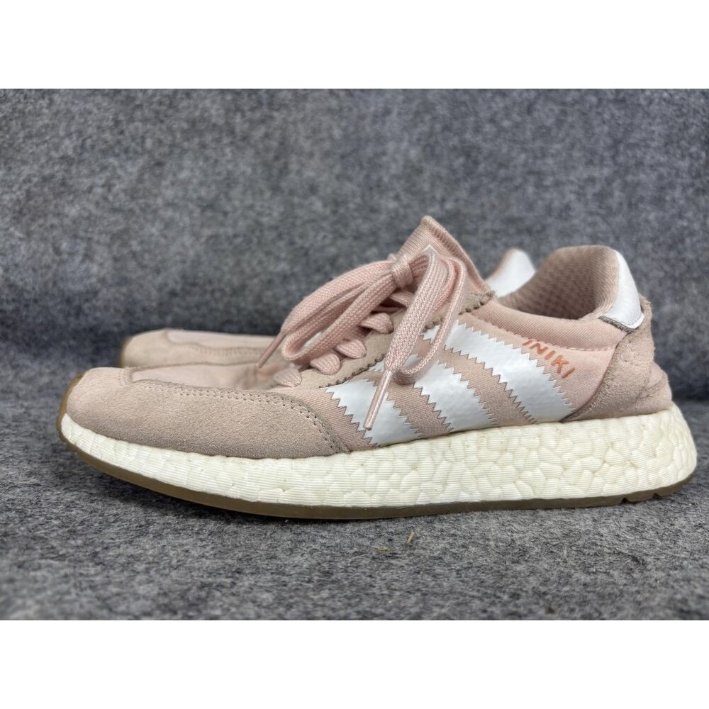 Adidas‎ Iniki Shoes Womens Size 6.5 Pink Suede Boost Low Top Sneakers BY9094